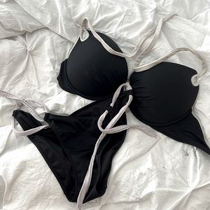 Victoria’s Secret push-up stripy bikini set top 36Dd bottom L